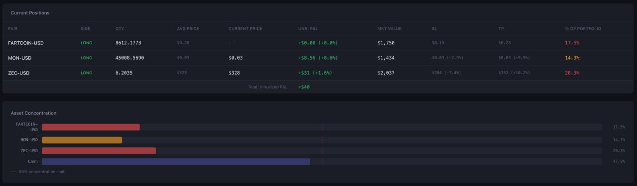 Positions and asset concentration